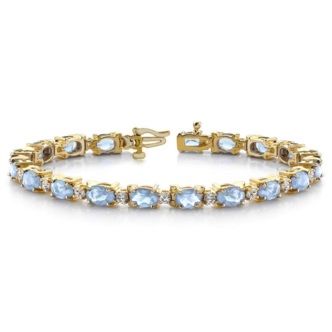 Blue Cushion Cut Diamond Bracelet | Ouros Jewels